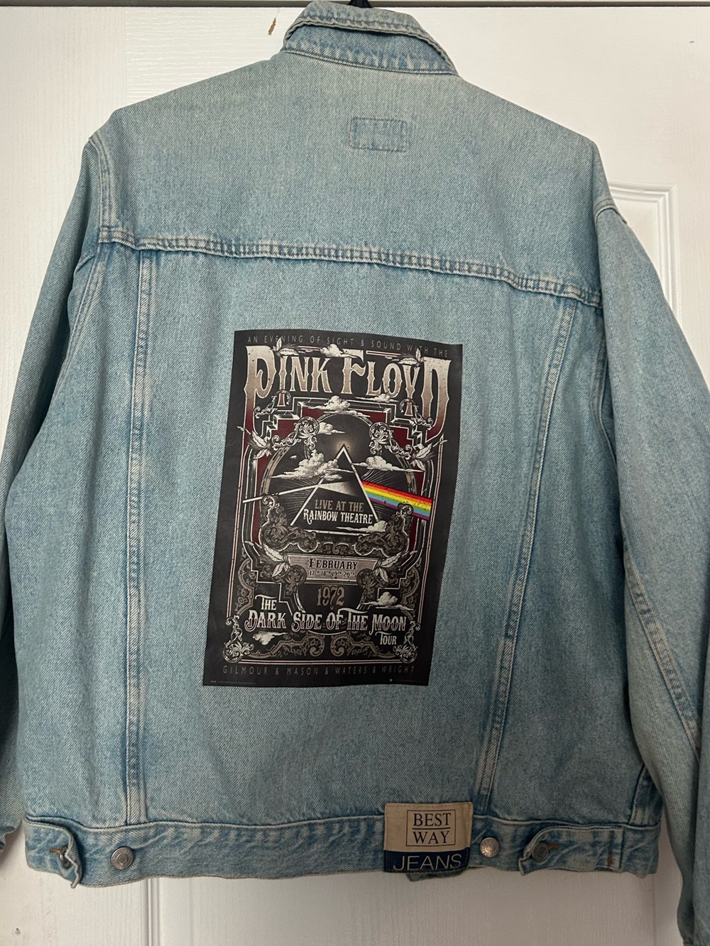 Pink Floyd Light Blue Denim Jacket with Back Tour Graphic from PARIS!!!!! - Picture 2 of 4